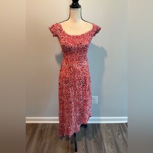 Tiare Hawaii Cheyenne Red Maxi Dress Hi Low Crossover Women’s size One Size OS